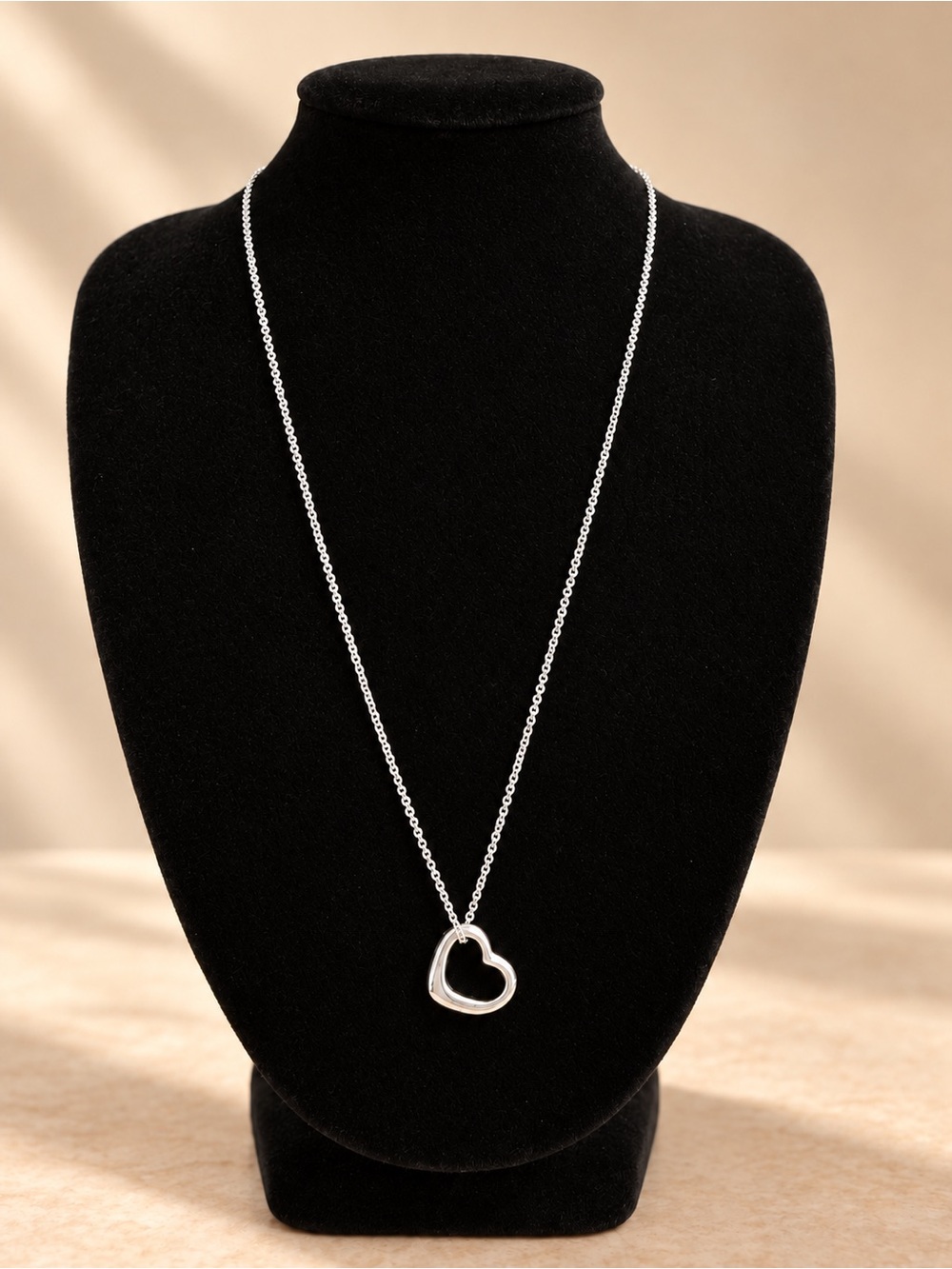 Authentic Tiffany & Co. Elsa Peretti Open Heart Sterling Silver Necklace EUC